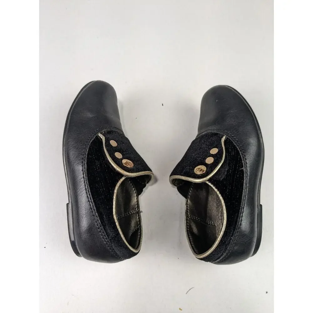 Papaya. Boys 24 EU 8 US Black Leather Loafer Shoes
